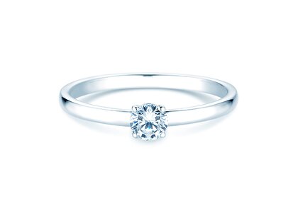 Verlovingsring Pure in 9K witgoud met diamant 0,23ct H/SI