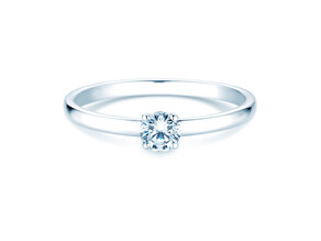 Verlovingsring Pure in 9K witgoud met diamant 0,23ct H/SI