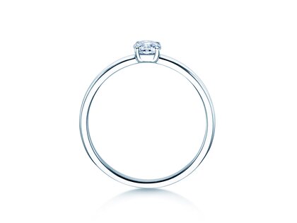 Verlovingsring Pure in 9K witgoud met diamant 0,23ct H/SI