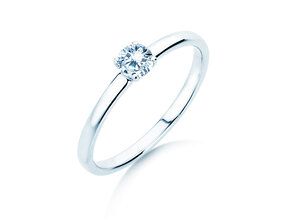 Verlovingsring Pure in 9K witgoud met diamant 0,23ct H/SI