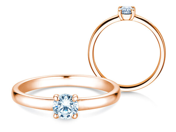 Verlovingsring Pure in 14K roségoud met diamant 0,30ct H/SI