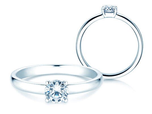 Verlovingsring Pure in 9K witgoud met diamant 0,50ct H/SI