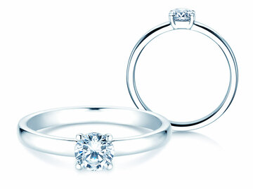 Verlovingsring Pure in 9K witgoud met diamant 0,50ct H/SI