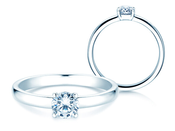 Verlovingsring Pure in 9K witgoud met diamant 0,60ct G/SI