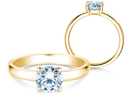 Verlovingsring Pure in 14K geelgoud met diamant 1,00ct G/SI