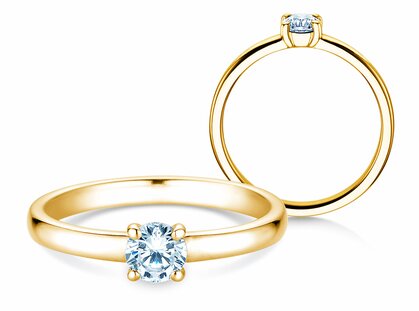 Verlovingsring Pure in 14K geelgoud met diamant 0,30ct G/SI