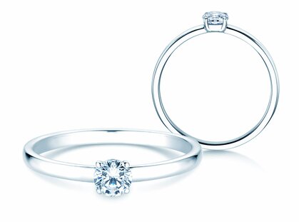 Verlovingsring Pure in platina 950/- met diamant 0,30ct G/SI