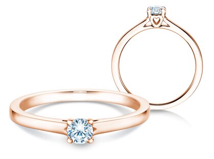 Verlovingsring Romance in 14K roségoud met diamant 0,15ct H/SI