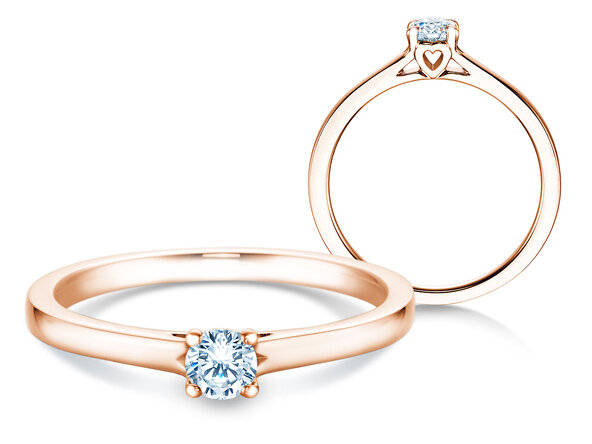 Verlovingsring Romance in 9K roségoud met diamant 0,15ct G/SI