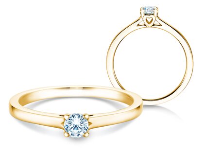 Verlovingsring Romance in 9K geelgoud met diamant 0,15ct G/SI