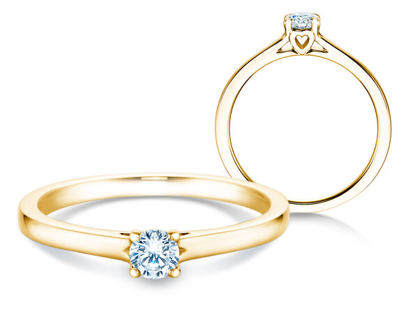 Verlovingsring Romance in 9K geelgoud met diamant 0,15ct G/SI