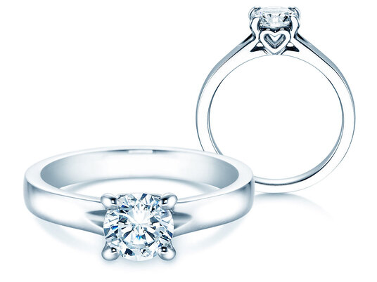 Verlovingsring Romance in 9K witgoud met diamant 1,00ct H/SI