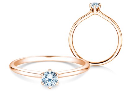 Verlovingsring Royal in 14K roségoud met diamant 0,25ct G/SI