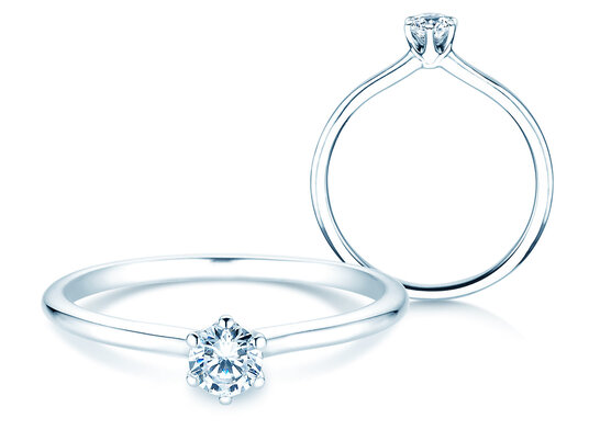 Verlovingsring Royal in 9K witgoud met diamant 0,25ct H/SI