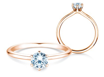 Verlovingsring Royal in 14K roségoud met diamant 0,50ct G/SI