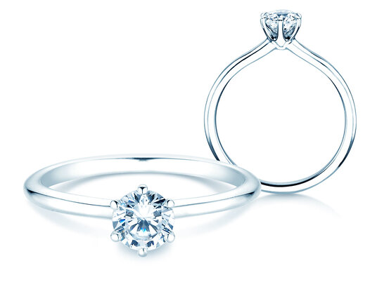 Verlovingsring Royal in 9K witgoud met diamant 0,50ct H/SI