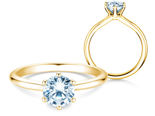 Verlovingsring Royal in 9K witgoud met diamant 1,00ct H/SI