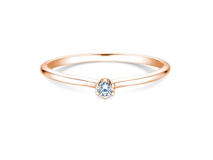 Verlovingsring Royal in 9K roségoud met diamant 0,05ct H/SI