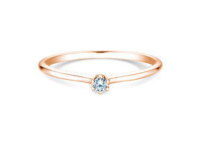 Verlovingsring Royal in 9K roségoud met diamant 0,05ct H/SI