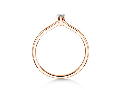 Verlovingsring Royal in 9K roségoud met diamant 0,05ct H/SI