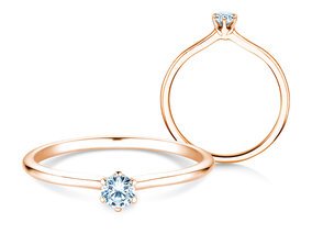 Verlovingsring Royal in 9K roségoud met diamant 0,15ct G/SI