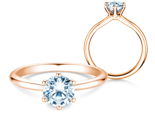 Verlovingsring Royal in 9K roségoud met diamant 1,00ct H/SI