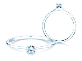Verlovingsring Royal in 9K witgoud met diamant 0,15ct G/SI
