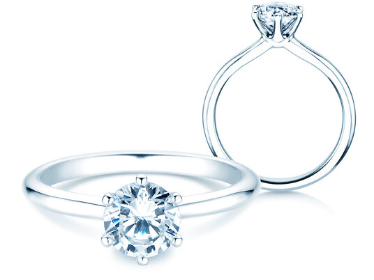Verlovingsring Royal in 9K witgoud met diamant 1,00ct H/SI