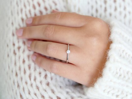 Verlovingsring Royal in zilver 925/- met Lab-grown diamant 0,15ct E/VS