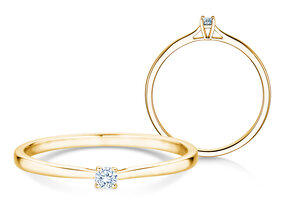 Verlovingsring Surprise in 9K geelgoud met diamant 0,05ct G/SI