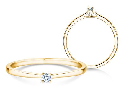 Verlovingsring Surprise in 14K geelgoud met diamant 0,05ct H/SI