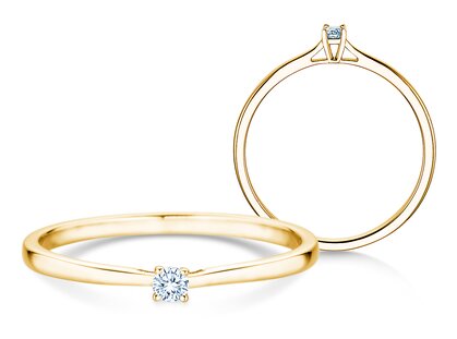 Verlovingsring Surprise in 14K geelgoud met diamant 0,05ct H/SI