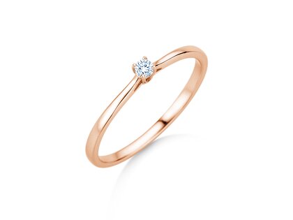 Verlovingsring Surprise in 9K roségoud met diamant 0,05ct G/SI