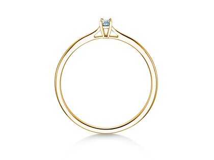 Verlovingsring Surprise in 14K geelgoud met diamant 0,05ct H/SI