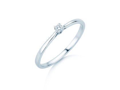 Verlovingsring Surprise in 14K witgoud met diamant 0,05ct H/SI
