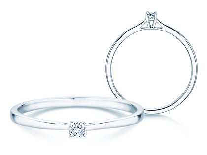 Verlovingsring Surprise in 14K witgoud met diamant 0,05ct H/SI