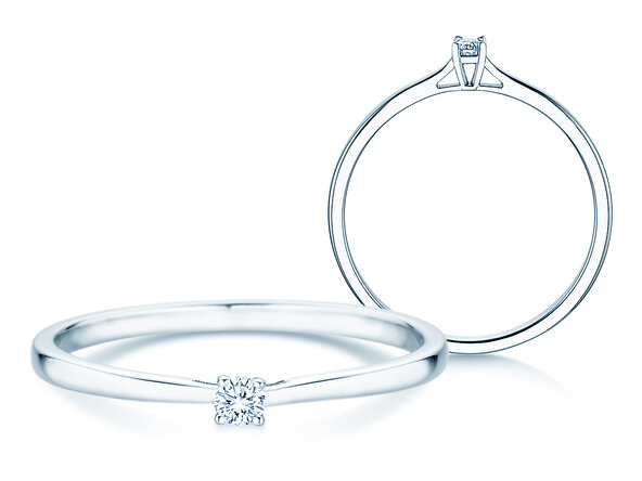 Verlovingsring Surprise in 14K witgoud met diamant 0,05ct H/SI