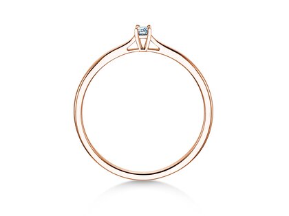 Verlovingsring Surprise in 9K roségoud met diamant 0,05ct G/SI