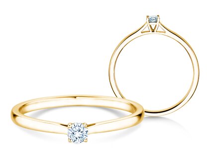 Verlovingsring Surprise in 14K geelgoud met diamant 0,10ct H/SI