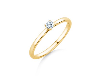 Verlovingsring Surprise in 14K geelgoud met diamant 0,10ct H/SI