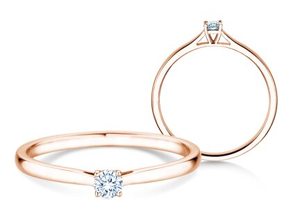 Verlovingsring Surprise in 9K roségoud met diamant 0,10ct G/SI