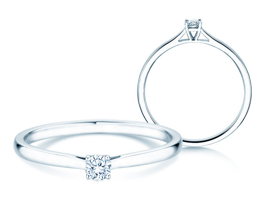Verlovingsring Surprise in zilver 925/- met diamant 0,10ct H/SI