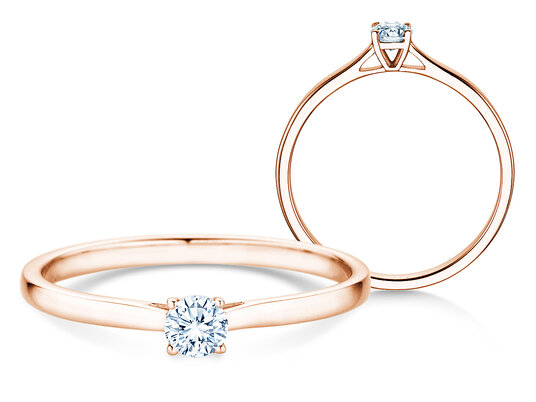Verlovingsring Surprise in 9K roségoud met Lab-grown diamant 0,15ct E/VS