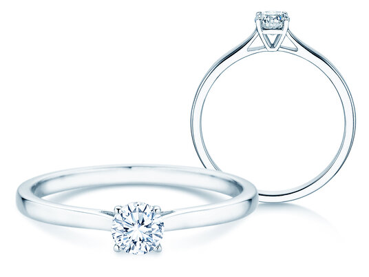 Verlovingsring Surprise in 9K witgoud met diamant 0,25ct H/SI