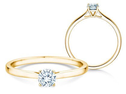 Verlovingsring Surprise in 14K geelgoud met diamant 0,25ct G/SI