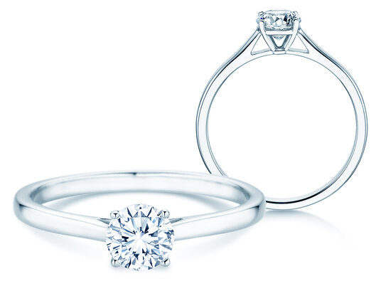 Verlovingsring Surprise in 9K witgoud met diamant 0,50ct H/SI