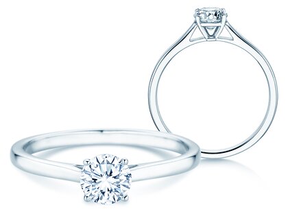 Verlovingsring Surprise in 9K witgoud met diamant 0,50ct H/SI