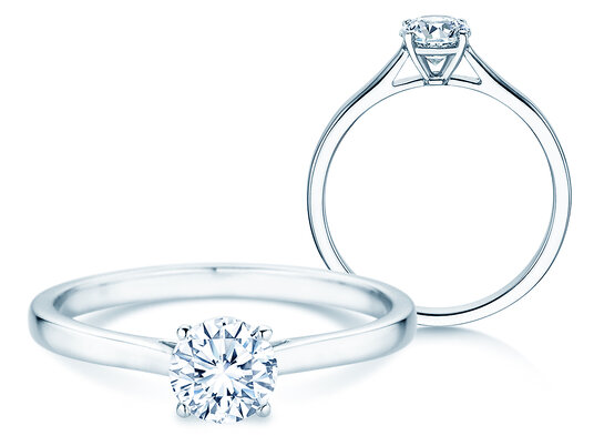 Verlovingsring Surprise in 18K witgoud met diamant 0,60ct H/SI