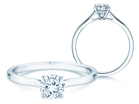 Verlovingsring Surprise in 18K witgoud met diamant 0,60ct H/SI