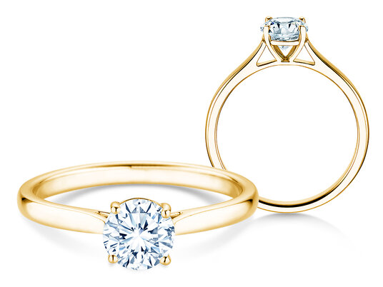 Verlovingsring Surprise in 18K geelgoud met Lab-grown diamant 0,75ct E/VS